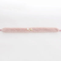 【帯締め販売】成人式 くすみピンクファーとパールビジューの飾り帯締め｜振袖用冬コーデ和装小物