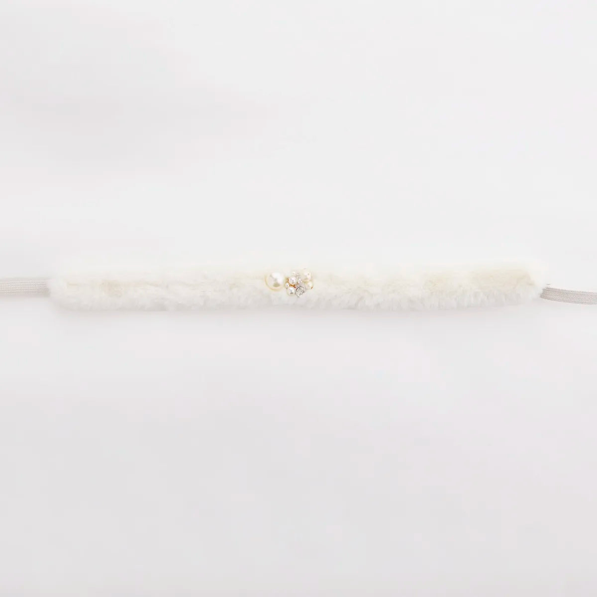 【帯締め販売】成人式 ホワイトファーとパールビジューの飾り帯締め｜振袖用冬コーデ和装小物