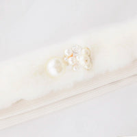 【帯締め販売】成人式 ホワイトファーとパールビジューの飾り帯締め｜振袖用冬コーデ和装小物