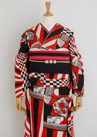 【振袖ネットレンタルすぐ届く成人式振袖】最短1週間でお届け！個性的な花札デザイン/KH-271