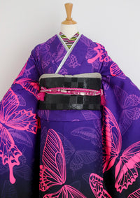 【振袖ネットレンタルすぐ届く成人式振袖】最短1週間でお届け！妖しく魅惑的な個性派振袖/KH-556