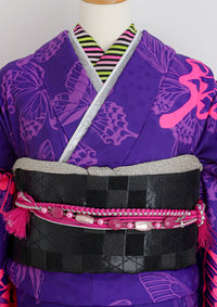 【振袖ネットレンタルすぐ届く成人式振袖】最短1週間でお届け！妖しく魅惑的な個性派振袖/KH-556