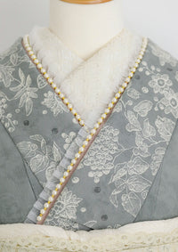 【振袖ネットレンタルすぐ届く成人式振袖】最短1週間でお届け！白のレース風模様/KH-396