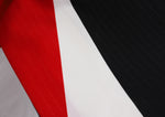 【振袖レンタル：川端美由コラボ】モダンな赤と白と黒の配色に個性的なデザインが珍しい