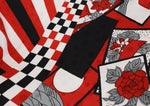 【振袖レンタル：川端美由コラボ】赤と白と黒が和モダンな雰囲気の個性的な花札デザイン