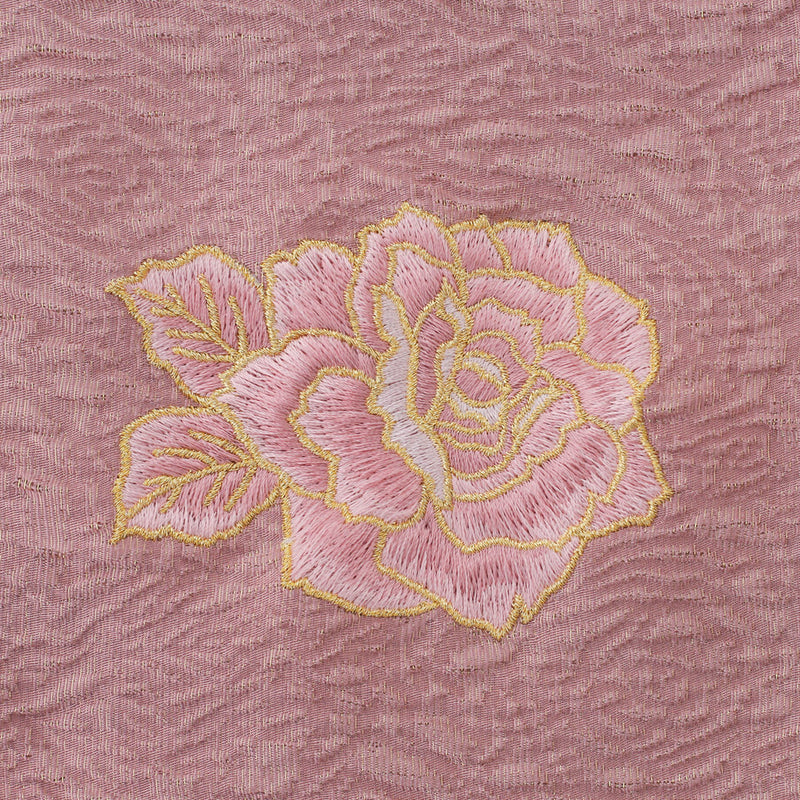 帯揚げ：ふくれ薔薇刺繍くすみピンク