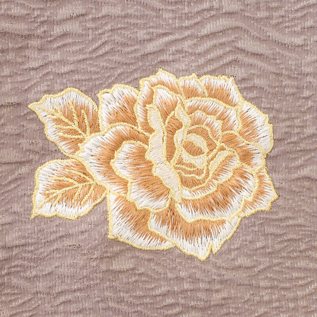 帯揚げ：ふくれ薔薇刺繍ブラウン – kimono-hearts-onlinestore
