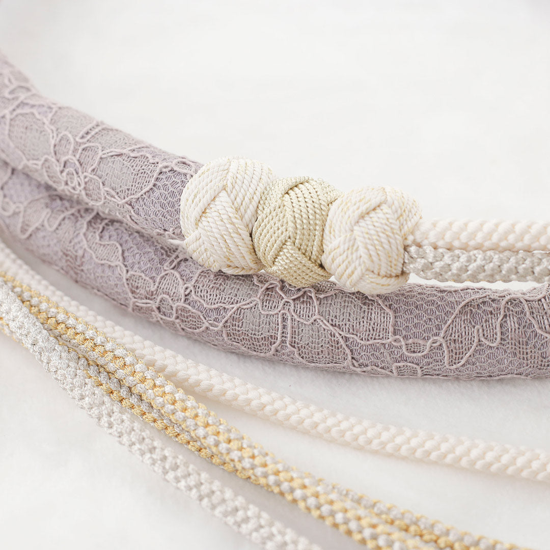 帯締め：レース丸ぐけグレー – kimono-hearts-onlinestore